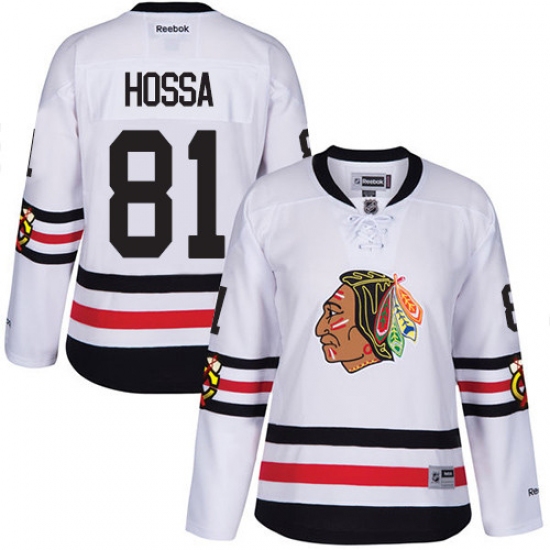 Women's Reebok Chicago Blackhawks #81 Marian Hossa Authentic White 2017 Winter Classic NHL Jersey - Ujersey