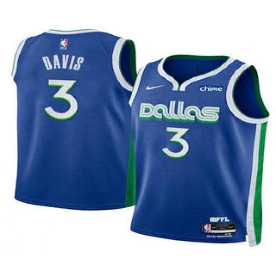 Men's Dallas Mavericks #3 Anthony Davis Blue 2025 City Edition Stitched Jersey - Ujersey