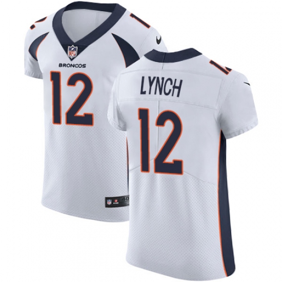 Men's Nike Denver Broncos #12 Paxton Lynch White Vapor Untouchable Elite Player NFL Jersey - Ujersey