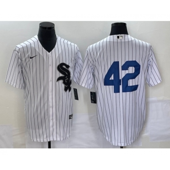 Men's Chicago White Sox #42 Jackie Robinson Black Cool Base Stitched Jersey - Ujersey
