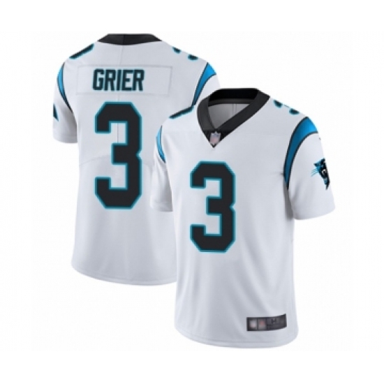 Men's Carolina Panthers #3 Will Grier White Vapor Untouchable Limited Player Football Jersey - Ujersey