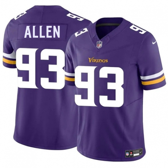 Men's Minnesota Vikings #93 Jonathan Allen Purple 2025 F.U.S.E. Vapor Limited Football Stitched Jersey - Ujersey