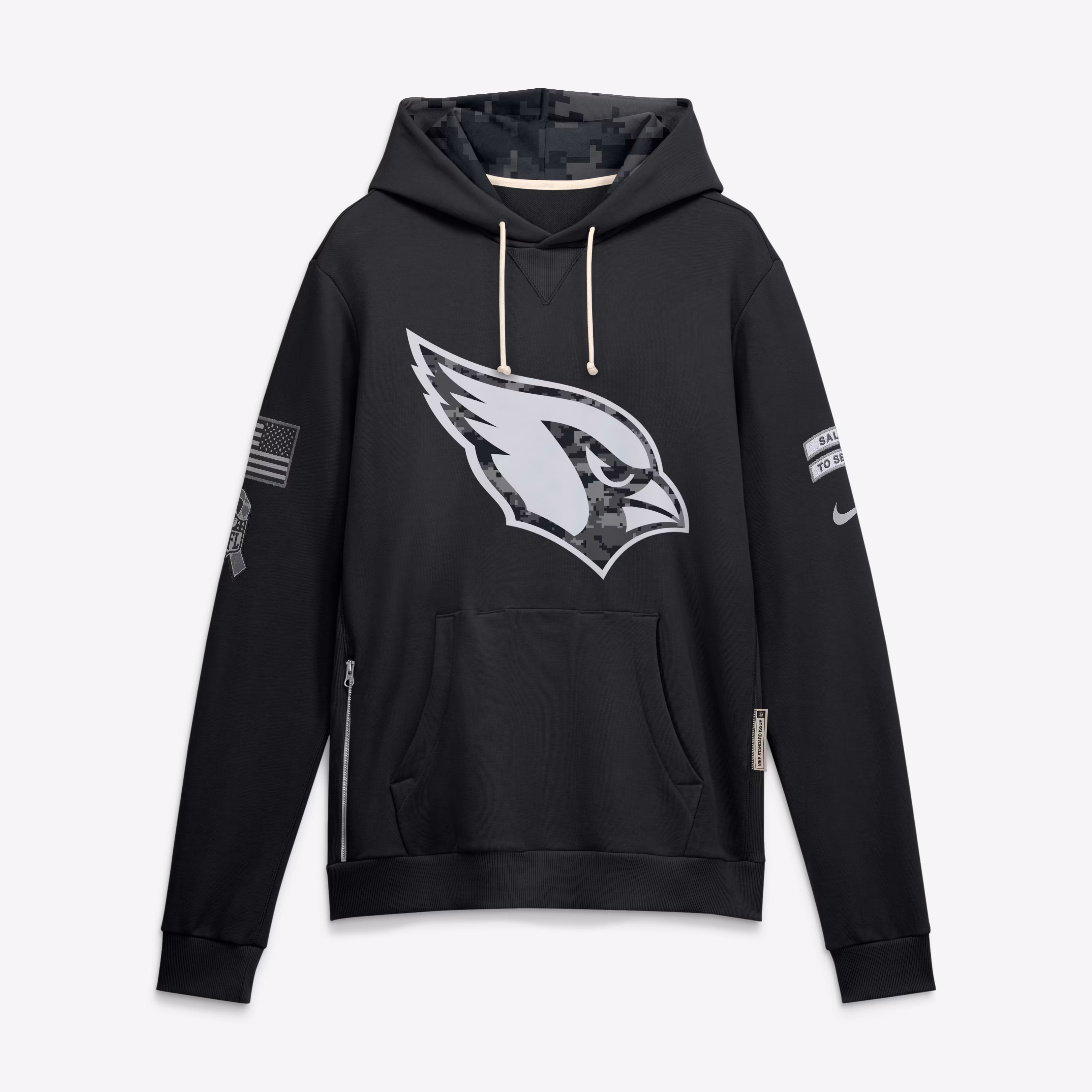 Men's Arizona Cardinals  Nike Black 2026 Salute to Service Sideline Dri-FIT Pullover Hoodie - Ujersey