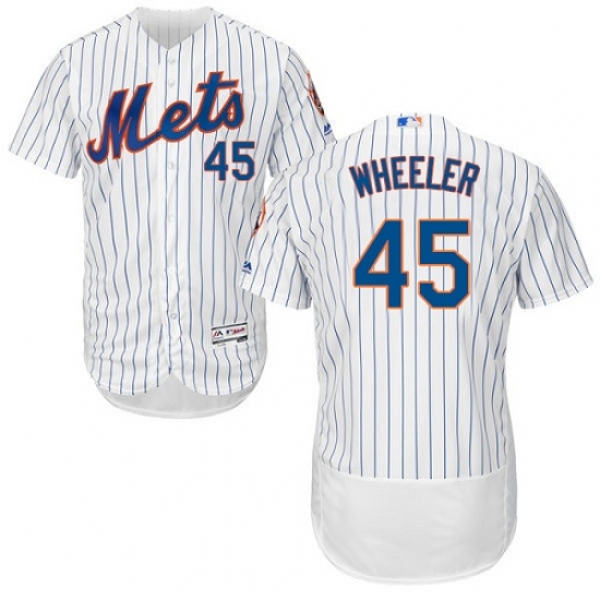 Men's Majestic New York Mets #45 Zack Wheeler White Home Flex Base Authentic Collection MLB Jersey - Ujersey