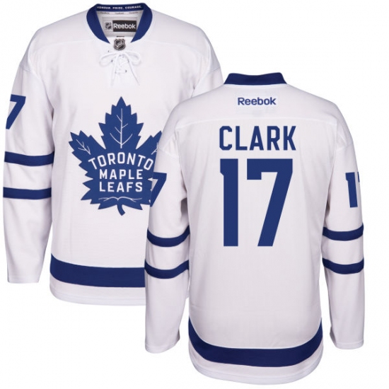 Women's Reebok Toronto Maple Leafs #17 Wendel Clark Authentic White Away NHL Jersey - Ujersey