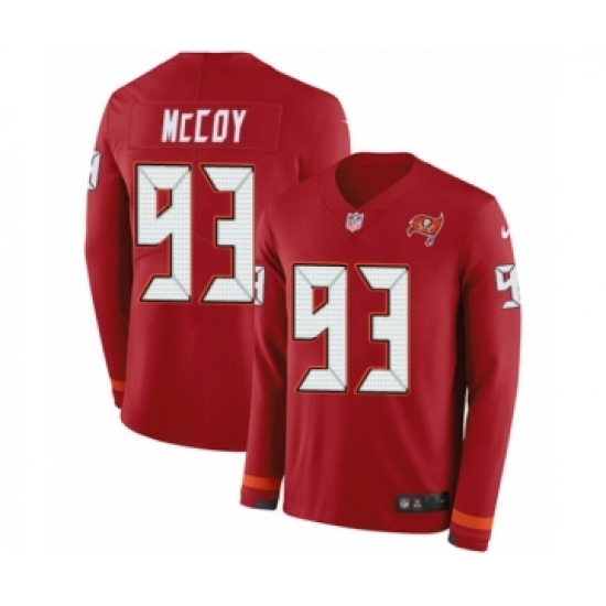 Men's Nike Tampa Bay Buccaneers #93 Gerald McCoy Limited Red Therma Long Sleeve NFL Jersey - Ujersey