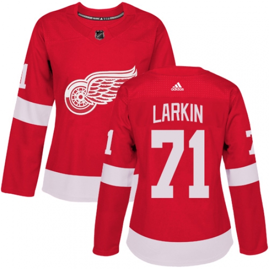 Women's Adidas Detroit Red Wings #71 Dylan Larkin Authentic Red Home NHL Jersey