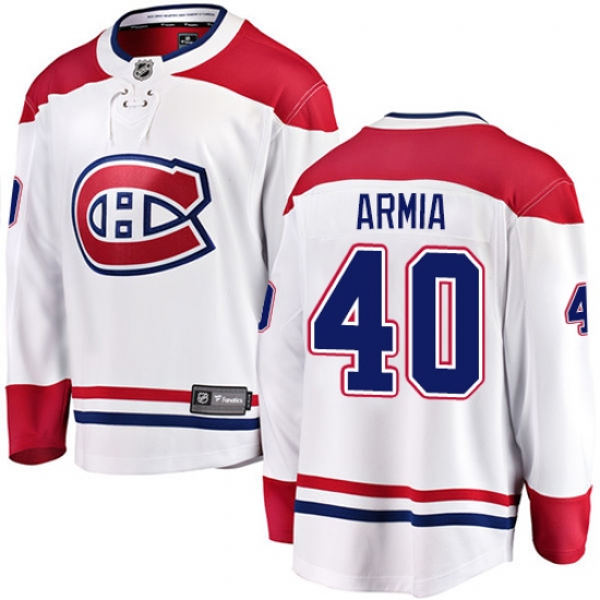 Men's Montreal Canadiens #40 Joel Armia Authentic White Away Fanatics Branded Breakaway NHL Jersey - Ujersey