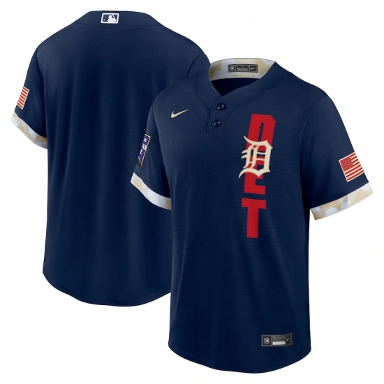 Men's Detroit Tigers Blank Nike Navy 2021 MLB All-Star Game Replica Jersey - Ujersey