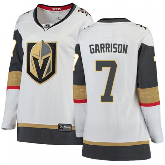 Women's Vegas Golden Knights #7 Jason Garrison Authentic White Away Fanatics Branded Breakaway NHL Jersey - Ujersey