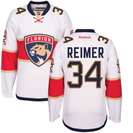 Women's Reebok Florida Panthers #34 James Reimer Authentic White Away NHL Jersey
