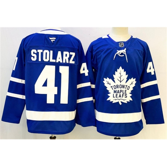 Men's Toronto Maple Leafs #41 Anthony Stolarz Blue 2024-25 Stitched Hockey Jersey - Ujersey