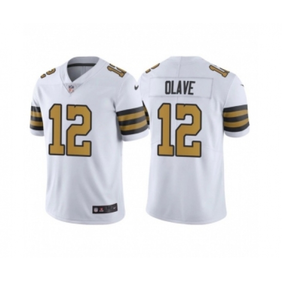 Men's New Orleans Saints #12 Chris Olave White Limited Stitched Jersey - Ujersey