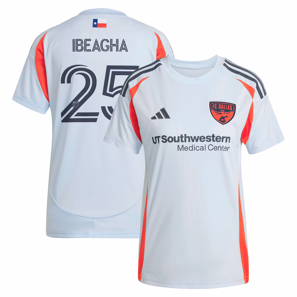 Women's FC Dallas Sebastien Ibeagha adidas Light Blue 2025 The Inferno Kit Replica Player Jersey - Ujersey NHL