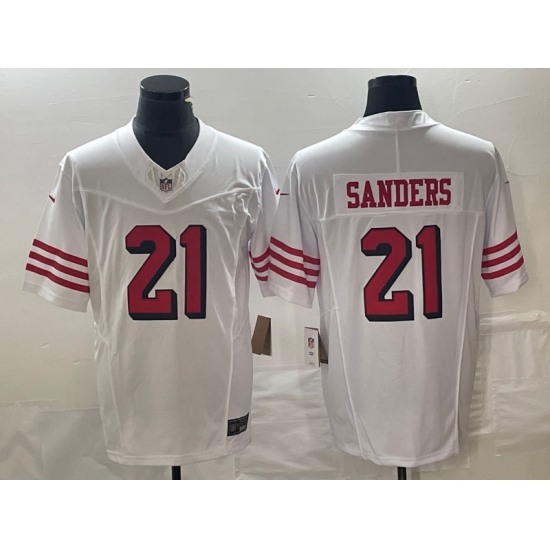 Men's Nike San Francisco 49ers #21 Deion Sanders White 2023 F.U.S.E. Vapor Untouchable Stitched Football Jersey - Ujersey