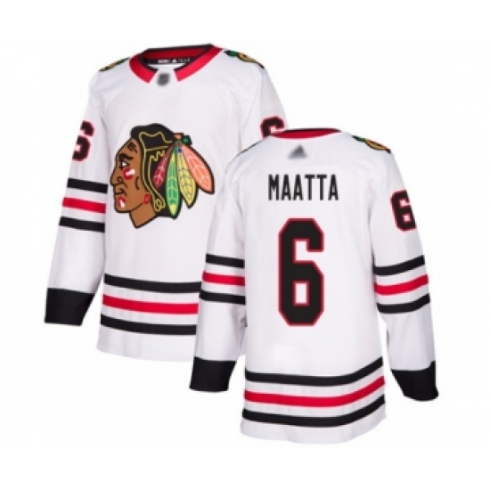 Men's Chicago Blackhawks #6 Olli Maatta Authentic White Away Hockey Jersey - Ujersey