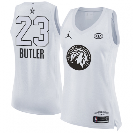 Women's Nike Jordan Minnesota Timberwolves #23 Jimmy Butler Swingman White 2018 All-Star Game NBA Jersey - Ujersey
