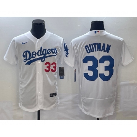 Men's Los Angeles Dodgers #33 James Outman White Flex Base Stitched Jersey - Ujersey