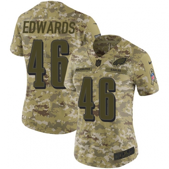 Women's Nike Philadelphia Eagles #46 Herman Edwards Limited Camo 2018 Salute to Service NFL Jersey - Ujersey