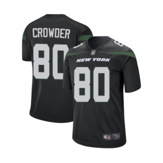 Men's New York Jets #80 Jamison Crowder Game Black Alternate Football Jersey - Ujersey
