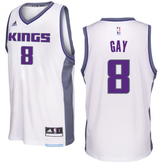Sacramento Kings #8 Rudy Gay 2016-17 Seasons White Home New Swingman Jersey - Ujersey