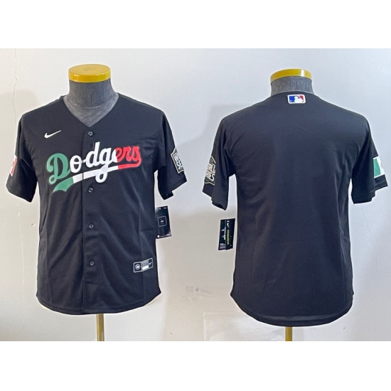 Youth Los Angeles Dodgers Blank Black Mexico 2020 World Series Cool Base Nike Jersey - Ujersey