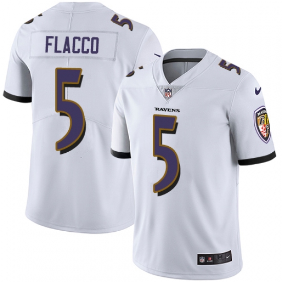 Youth Nike Baltimore Ravens #5 Joe Flacco Elite White NFL Jersey - Ujersey