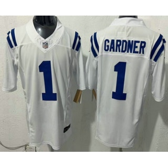 Men's Indianapolis Colts #1 Sauce Gardner Limited White FUSE Vapor Jersey - Ujersey