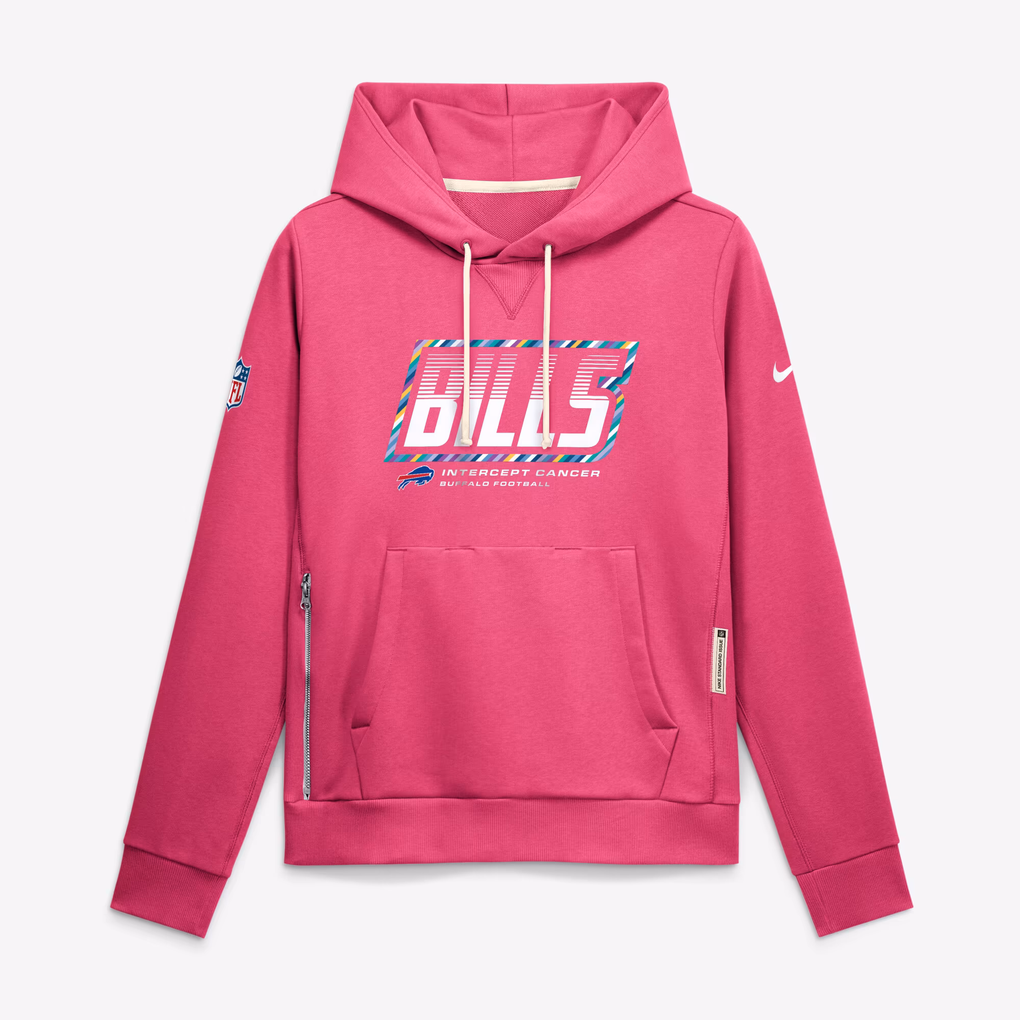 Women's Buffalo Bills  Nike Pink 2026 NFL Crucial Catch Sideline Standard Issue Dri-FIT Pullover Hoodie - Ujersey