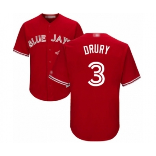 Youth Toronto Blue Jays #3 Brandon Drury Authentic Scarlet Alternate Baseball Player Jersey - Ujersey