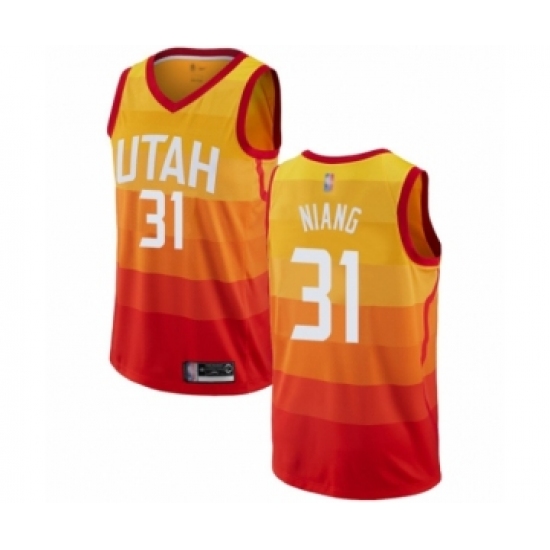 Men's Utah Jazz #31 Georges Niang Authentic Orange Basketball Jersey - City Edition - Ujersey