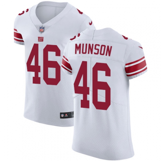 Men's Nike New York Giants #46 Calvin Munson White Vapor Untouchable Elite Player NFL Jersey - Ujersey