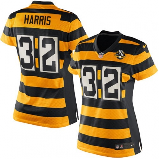 Women's Nike Pittsburgh Steelers #32 Franco Harris Game Yellow/Black Alternate 80TH Anniversary Throwback NFL Jersey - Ujersey