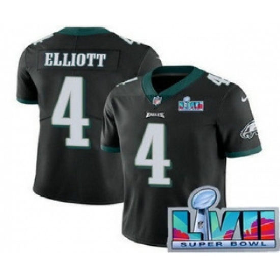 Men's Philadelphia Eagles #4 Jake Elliott Limited Black Super Bowl LVII Vapor Jersey - Ujersey