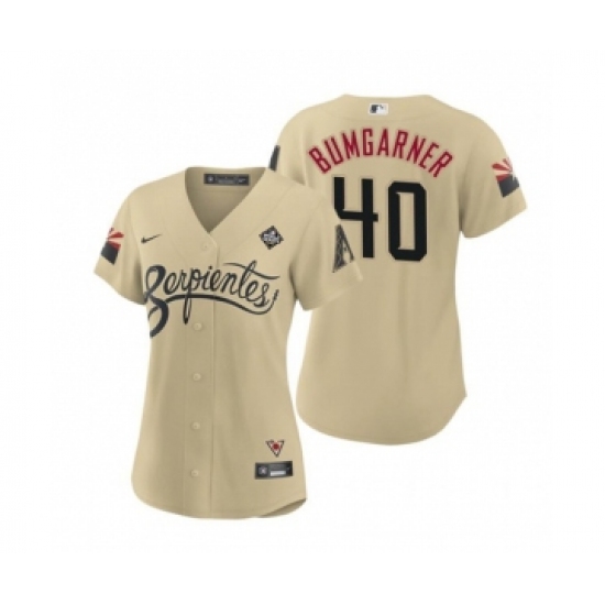 Women's Arizona Diamondbacks #40 Madison Bumgarner Gold 2023 World Series City Connect Stitched Baseball Jersey - Ujersey