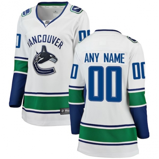 Women's Vancouver Canucks Fanatics Branded White Away Breakaway Custom Jersey - Ujersey