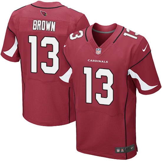 Men's Nike Arizona Cardinals #13 Jaron Brown Elite Red Team Color NFL Jersey - Ujersey