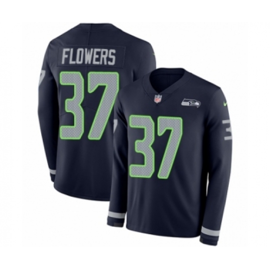 Youth Nike Seattle Seahawks #37 Tre Flowers Limited Navy Blue Therma Long Sleeve NFL Jersey - Ujersey