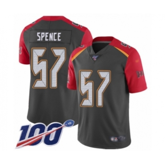 Men's Tampa Bay Buccaneers #57 Noah Spence Limited Gray Inverted Legend 100th Season Football Jersey - Ujersey