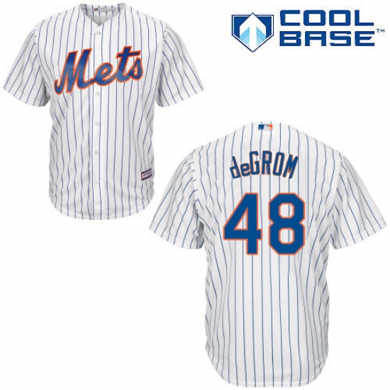 Men's Majestic New York Mets #48 Jacob deGrom Replica White Home Cool Base MLB Jersey