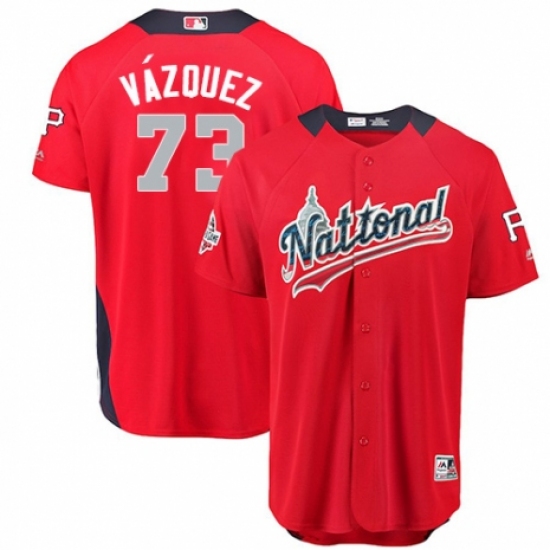 Women's Majestic Pittsburgh Pirates #73 Felipe Vazquez Game Red National League 2018 MLB All-Star MLB Jersey - Ujersey