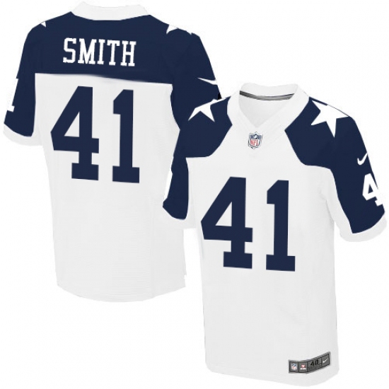 Men's Nike Dallas Cowboys #41 Keith Smith Elite White Throwback Alternate NFL Jersey - Ujersey