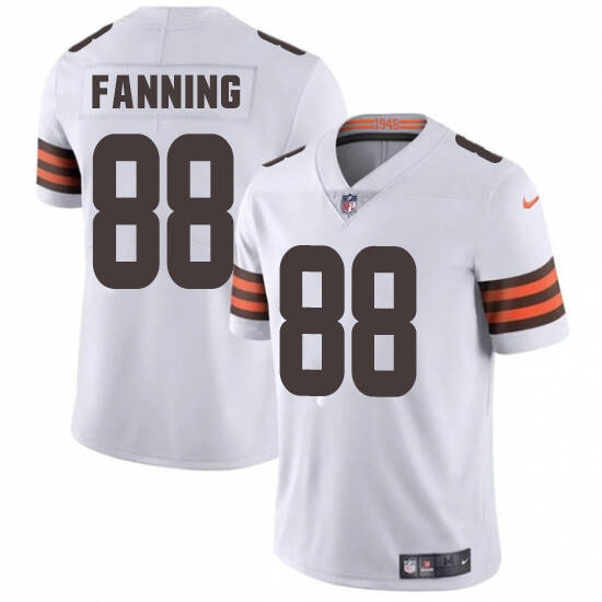 Men's Cleveland Browns #88 Fanning White 2025 Vapor Limited Football Stitched Jersey - Ujersey