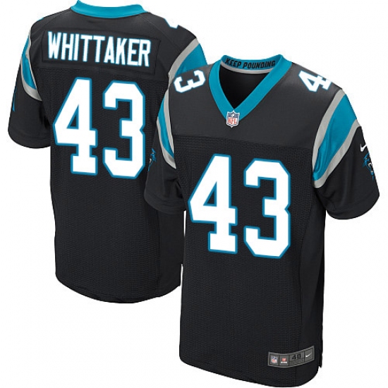 Men's Nike Carolina Panthers #43 Fozzy Whittaker Elite Black Team Color NFL Jersey - Ujersey