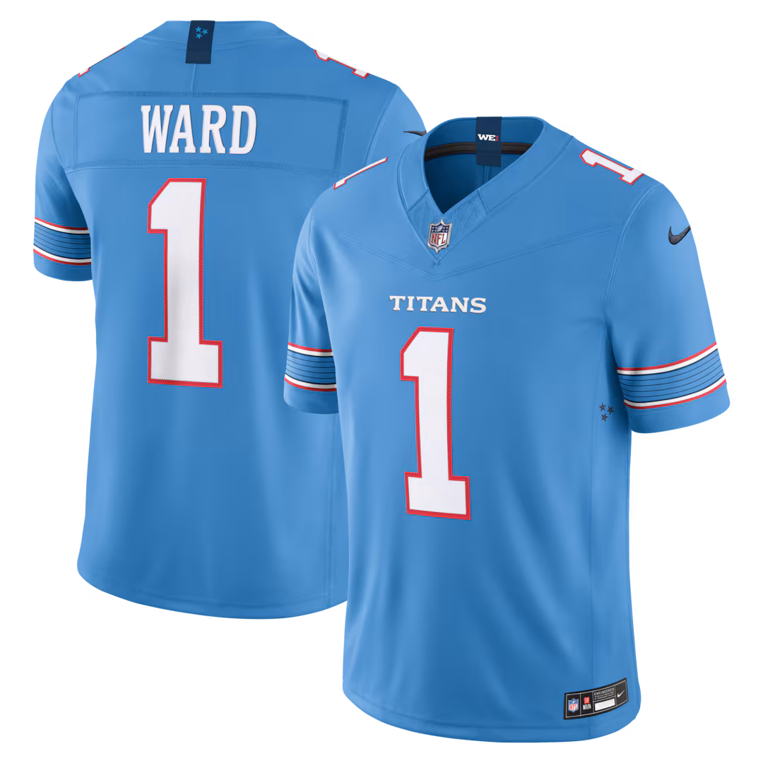 Men's Tennessee Titans Cameron Ward Nike Light Blue Team Vapor F.U.S.E. Stitched Limited Jersey - Ujersey