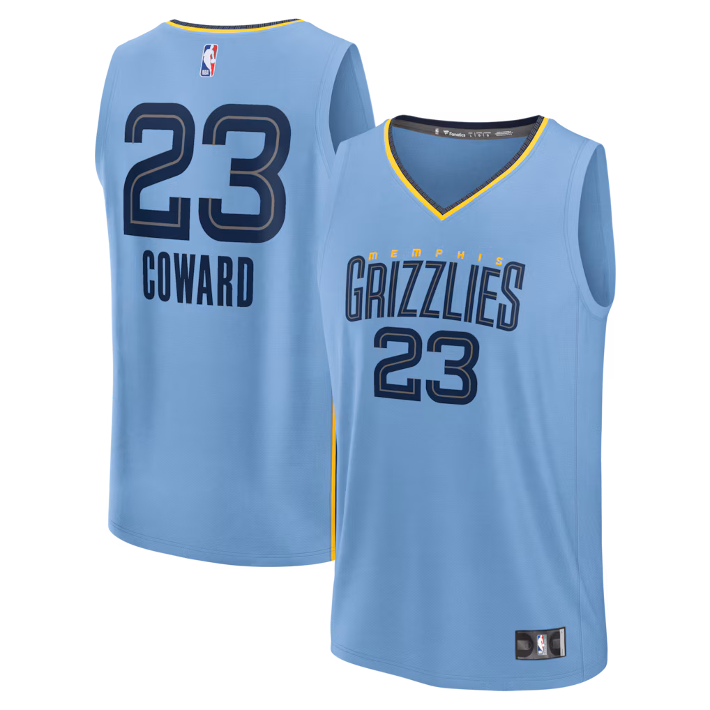 Men's Memphis Grizzlies Cedric Coward Fanatics Light Blue Fast Break Replica Player Jersey - Statement Edition - ujerseystore