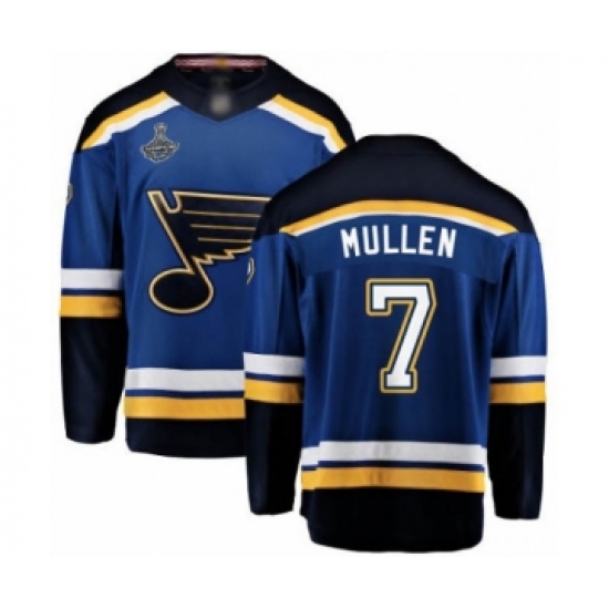 Youth St. Louis Blues #7 Joe Mullen Fanatics Branded Royal Blue Home Breakaway 2019 Stanley Cup Champions Hockey Jersey - Ujersey