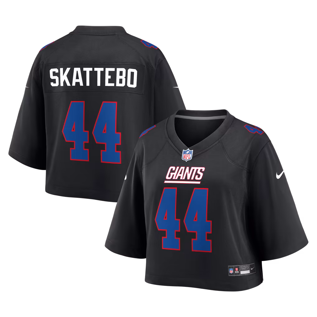 Women's New York Giants Cam Skattebo Nike Black Cropped Fashion Game Jersey - Ujersey