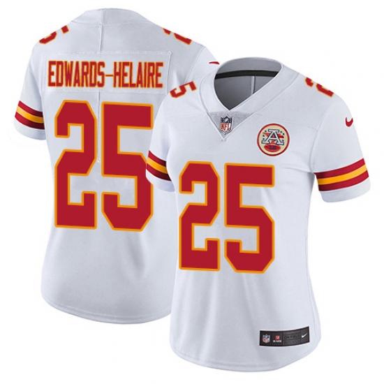 Women's Kansas City Chiefs #25 Clyde Edwards-Helaire White Stitched Vapor Untouchable Limited Jersey - Ujersey