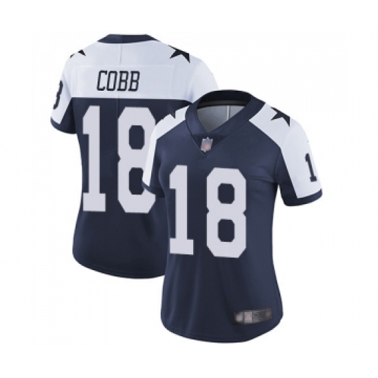 Women's Dallas Cowboys #18 Randall Cobb Navy Blue Throwback Alternate Vapor Untouchable Limited Player Football Jersey - Ujersey